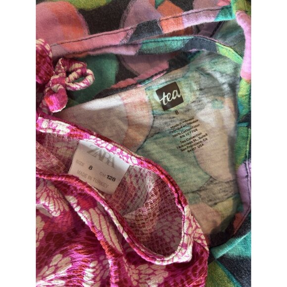 Tea Collection Ruffle Sleeve Jumpsuit +Zara Floral Jumpsuit GIRL SIZE 8 Preppy - Picture 2 of 16